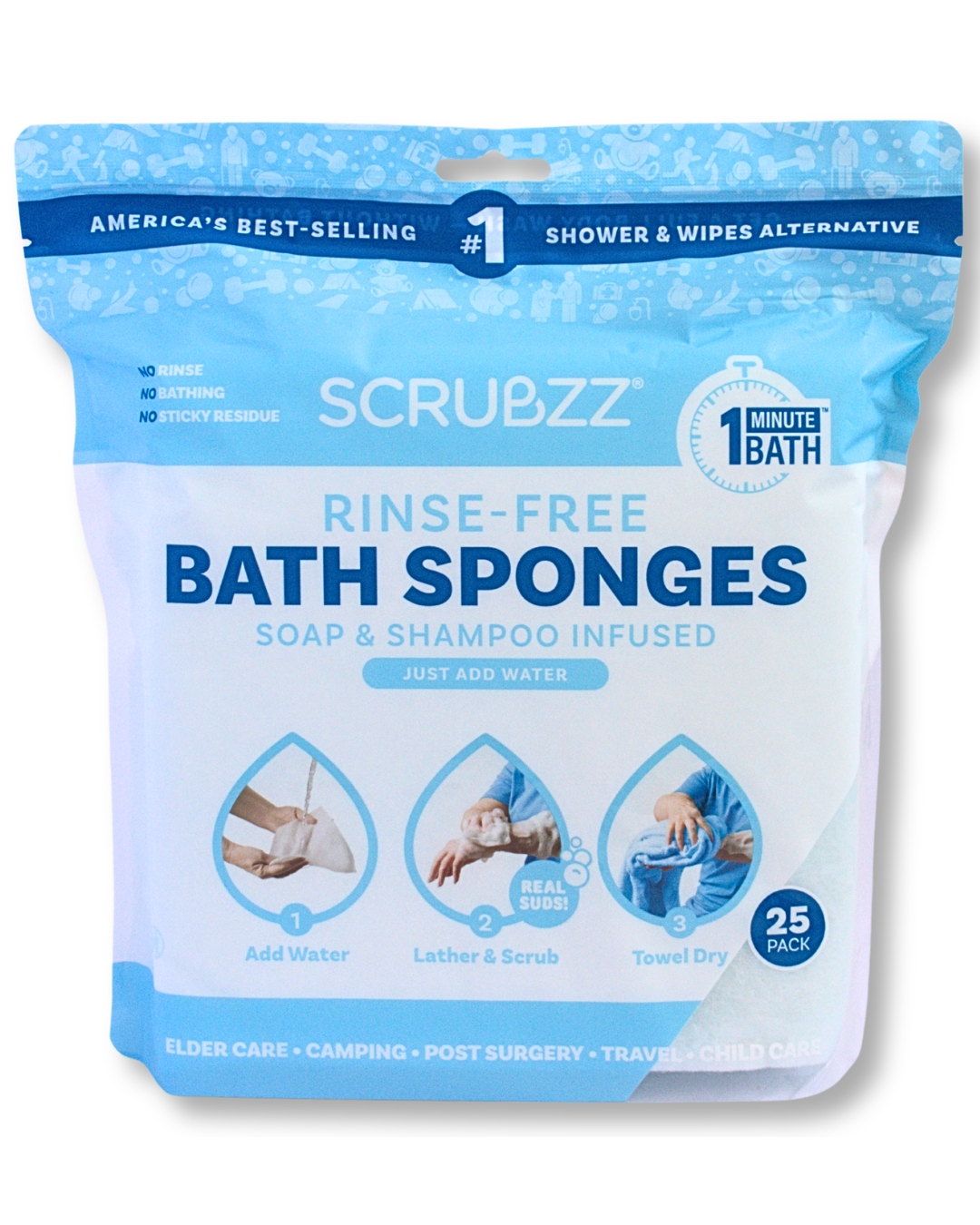 Scrubzz – Esponjas de Baño sin Enjuague
