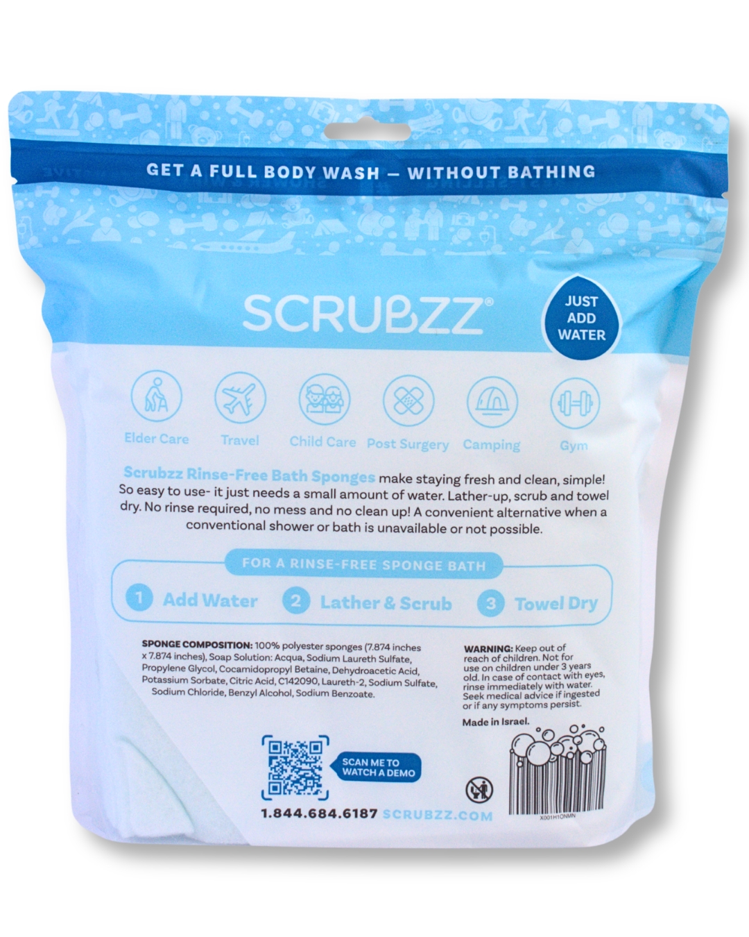 Scrubzz – Esponjas de Baño sin Enjuague - Imagen 2